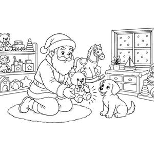 Twinkle Toasty Christmas: Christmas Coloring Book Printable PDF, Holiday Coloring Pages for Kids & Adults, Santa, Instant Download image 8