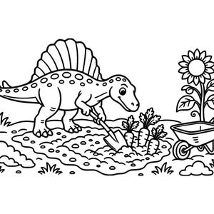 Dino Cozy Days: Dinosaur Coloring Book Printable PDF, Bold Easy Cute Dino Coloring Pages for Kids & Adults, Instant Download image 9