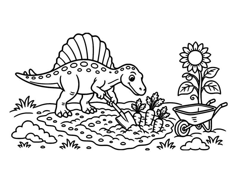 Dino Cozy Days: Dinosaur Coloring Book Printable PDF, Bold Easy Cute Dino Coloring Pages for Kids & Adults, Instant Download image 9