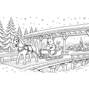 Twinkle Toasty Christmas: Christmas Coloring Book Printable PDF, Holiday Coloring Pages for Kids & Adults, Santa, Instant Download image 3