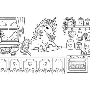 Glitzernde Einhorn-Träume: Einhorn-Malbuch zum Ausdrucken (PDF), Magische Regenbogen-Einhorn-Malvorlagen für Kinder und Erwachsene, Sofort-Download Bild 10
