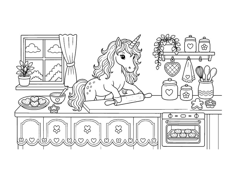 Glitzernde Einhorn-Träume: Einhorn-Malbuch zum Ausdrucken (PDF), Magische Regenbogen-Einhorn-Malvorlagen für Kinder und Erwachsene, Sofort-Download Bild 10