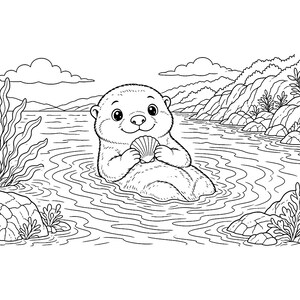 Knuffel Sprout Babies: Kleurboek met babydieren (printbaar PDF-bestand), schattige kleurplaten van bos- en boerderijdieren voor kinderen en volwassenen. afbeelding 4
