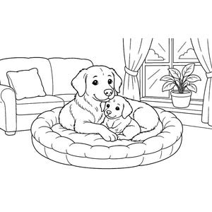 Waggy Tail Cuddles / Libro para colorear de perros y cachorros para niños y adultos, llamativo y fácil, PDF imprimible, descarga instantánea imagen 9