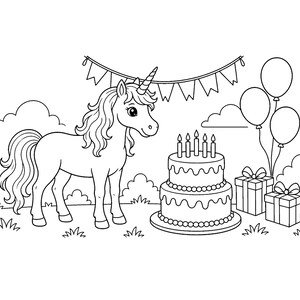 Glitzernde Einhorn-Träume: Einhorn-Malbuch zum Ausdrucken (PDF), Magische Regenbogen-Einhorn-Malvorlagen für Kinder und Erwachsene, Sofort-Download Bild 7