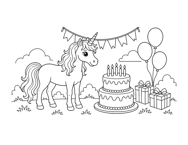 Glitzernde Einhorn-Träume: Einhorn-Malbuch zum Ausdrucken (PDF), Magische Regenbogen-Einhorn-Malvorlagen für Kinder und Erwachsene, Sofort-Download Bild 7