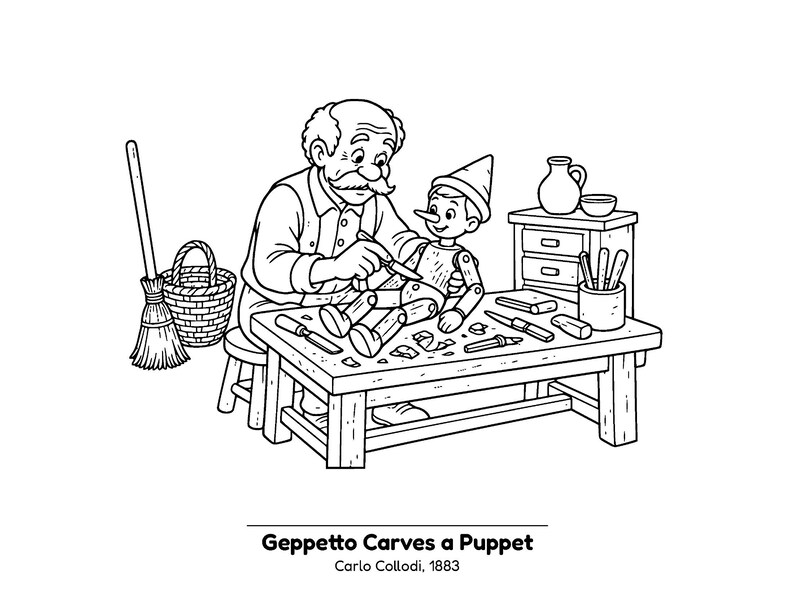 Clásicos acogedores de Storybook Attic / Libro para colorear de cuentos de hadas acogedores para niños y adultos, escenas de cuentos sencillas y llamativas, PDF imprimible imagen 5