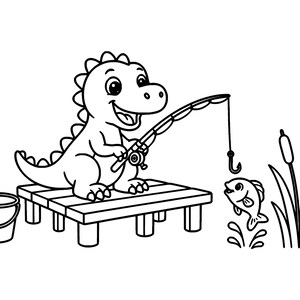 Dino Cozy Days: Dinosaur Coloring Book Printable PDF, Bold Easy Cute Dino Coloring Pages for Kids & Adults, Instant Download image 5