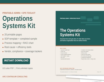 Operations Systems Kit | Printable Admin Toolkit (PDF Download)
