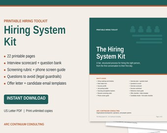 Structured Hiring System Kit | Interview Scorecard, Offer Letter (PDF Download)