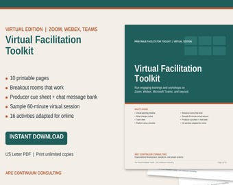 Virtual Facilitation Toolkit | Zoom Training Template, Breakout Activities (PDF Download)