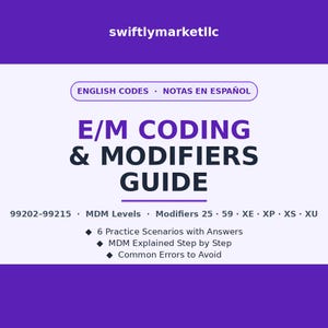 Guía de codificación y modificadores E/M (notas en español) / Recurso de estudio para el examen CPC (PDF)
