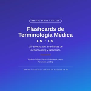 Tarjetas de vocabulario médico en español / 120 tarjetas imprimibles (descarga en PDF)