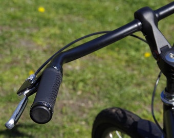Leather Grips for Bicycle. Black