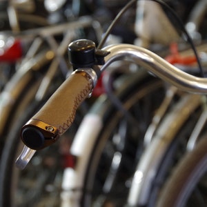 Leather imitation Grips for Bicycle. Light brown.