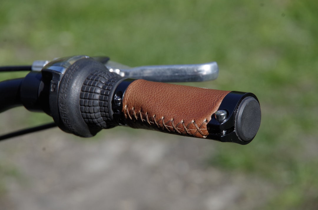 Leather Light Brown Bicycle Grips for Threespeed Gearshift. Etsy
