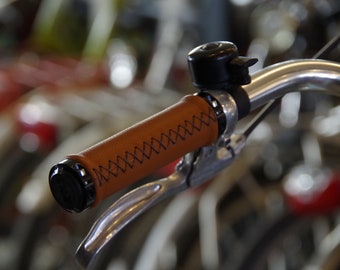 Leather Grips for Bicycle.  Light Brown.