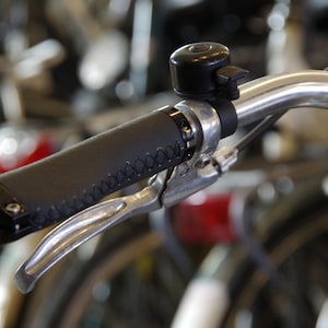 Leather imitation Grips for Bicycle. Black.