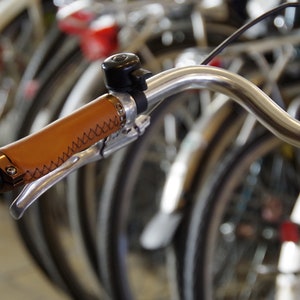 Leather Grips for Bicycle. Light brown.