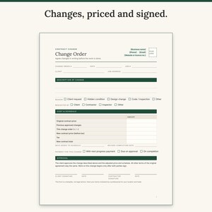 Contractor Client Forms Bundle, Estimate, Change Order, Warranty (PDF Download) image 6