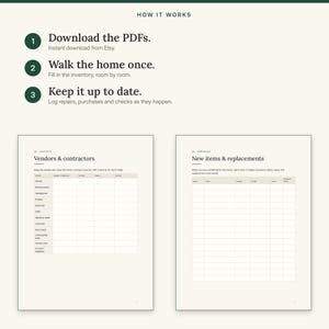 Three steps: download, walk the home once, keep the records up to date