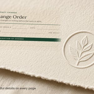 Contractor Client Forms Bundle, Estimate, Change Order, Warranty (PDF Download) image 3