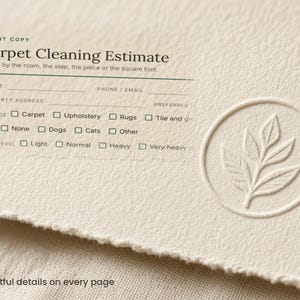 Kit para empresas de limpieza de alfombras: hoja de cálculo de precios, presupuesto, orden de trabajo, factura (descarga digital). imagen 3