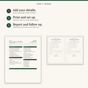 Three steps: add your details, print and set up, then report and follow up