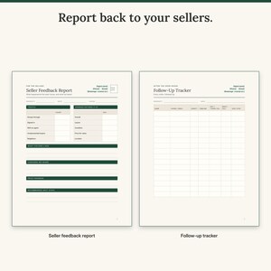 Seller feedback report with traffic and ratings next to the visitor follow-up tracker