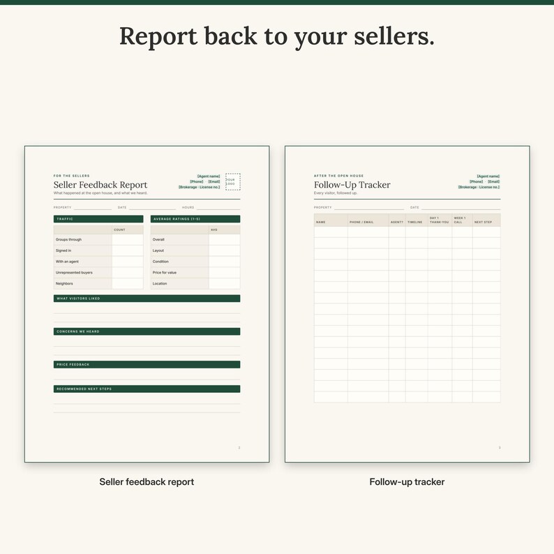 Seller feedback report with traffic and ratings next to the visitor follow-up tracker