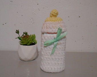 Crocheted baby bottle cover
