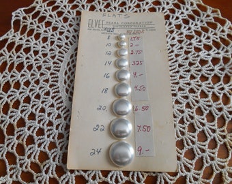 Simulated flat pearls from ELVEE Pearl Corporation, Antique buttons, Sewing notions, Pearls, Craft supplies