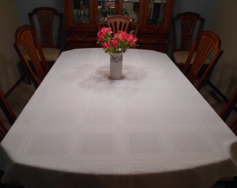 White tablecloth, Table linens, Bridal shower linens, Wedding tablecloth, Elegant tablecloth