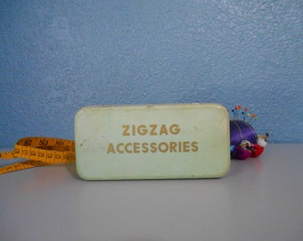 Metal Zig Zag Accessories sewing box with accessories