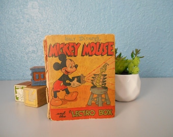 Walt Disney's Mickey Mouse and the 'Lectro Box book, Collectible Disney, Children's book, Antique book