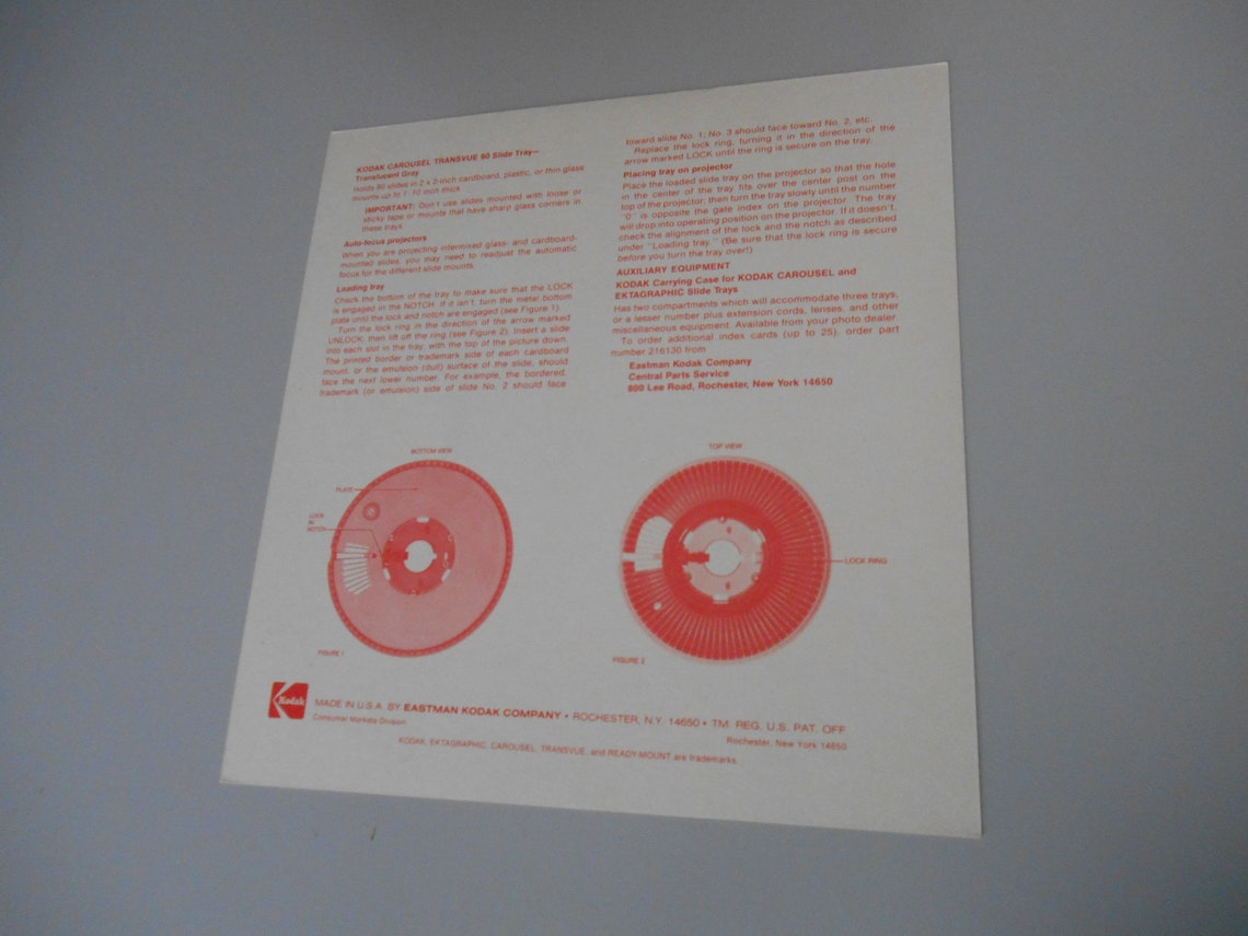 Kodak Carousel 80 Slide Tray With Original Box Photo Slide Etsy