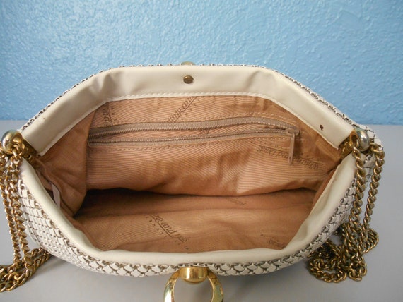 Whiting and Davis white metal purse - image 7