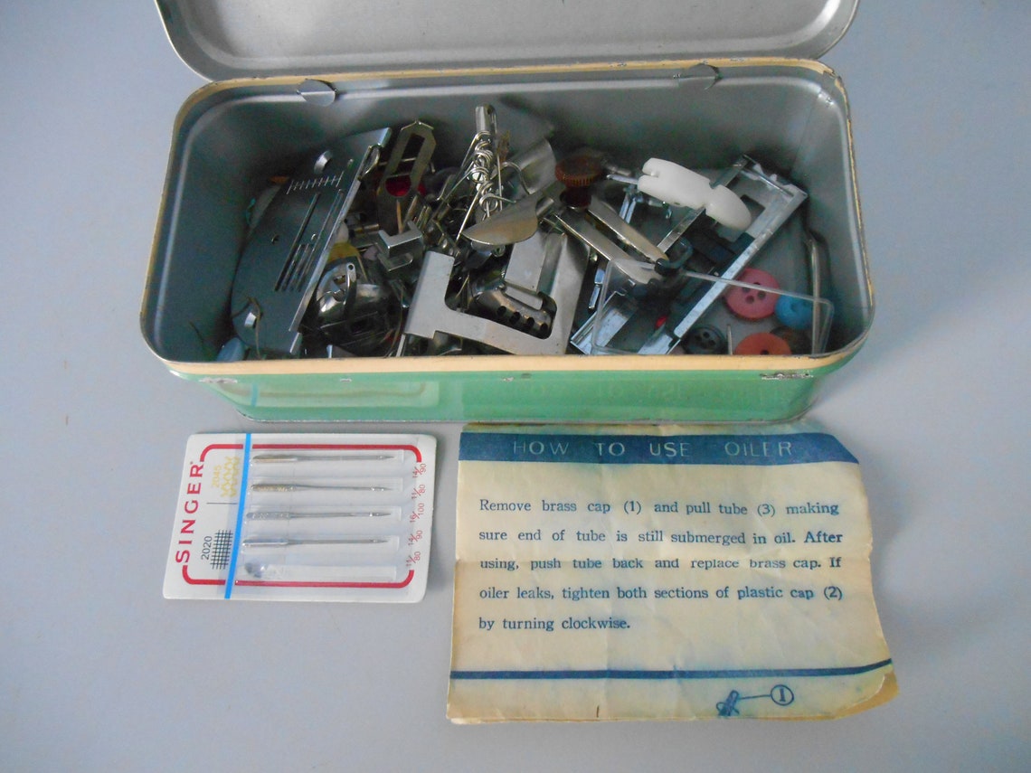 Metal Zig Zag Accessories Sewing Box With Accessories Etsy