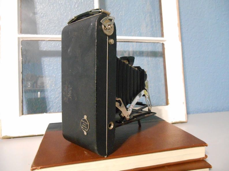 Vintage photography Kodak folding camera Staging Industrial decor Collectible camera Man cave Props Folding camera Pocket camera