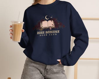 Dark Romance Moon Club sweatshirt | maanrozen gotisch boekachtig ontwerp