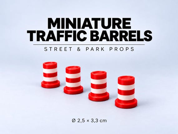 Fingerboard Traffic Barrels – Red & White Miniature Skatepark Props
