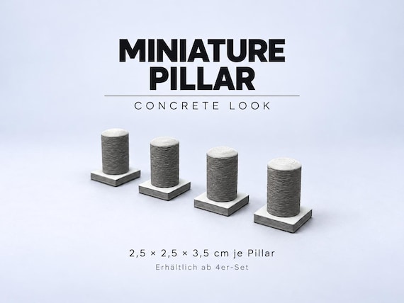 Fingerboard Bollards, Set of 4 – Concrete Look PLA Skatepark Pillars