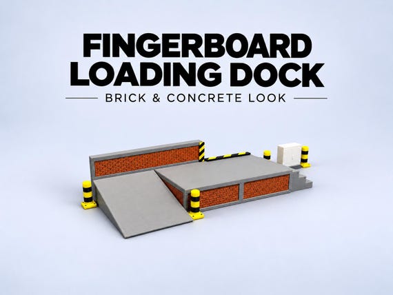 Fingerboard Loading Dock Set – Brick & Concrete Look, Fully Assembled with Ramp and Stairs