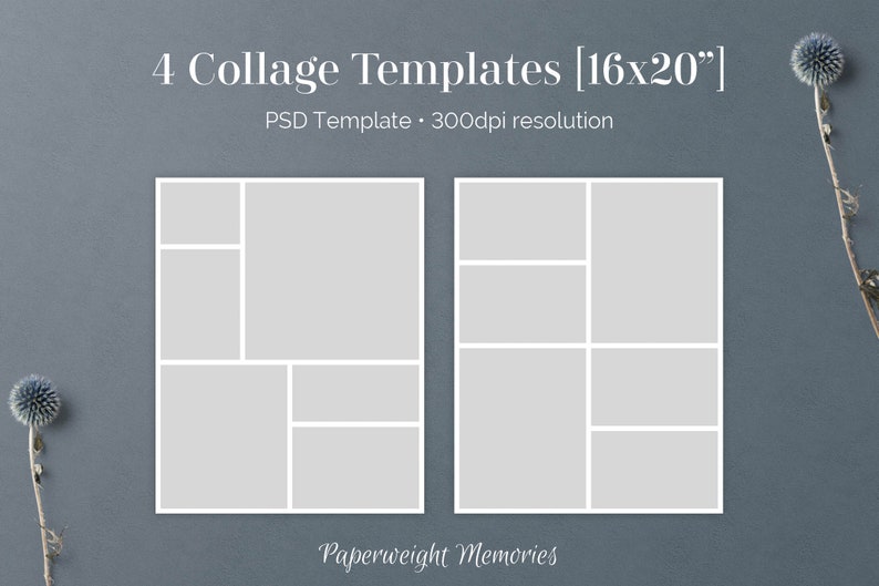 16x20 Photo Storyboard Templates Photo Collage Template | Etsy