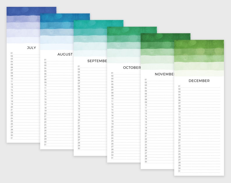 Printable Narrow Perpetual Calendar A4 & Letter Size - Etsy