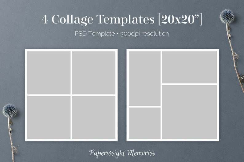 20x20 Photo Storyboard Templates Photo Collage Template - Etsy
