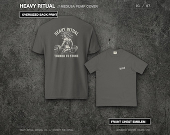 Heavy Ritual "Medusa" Heavyweight Gym Shirt, Dark Aesthetic Pump Cover, Vintage Bodybuilding Graphic Tee, Streetwear Powerlifting Shirt