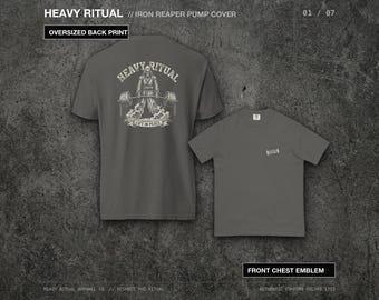 Skeleton Deadlift Lift In Peace Shirt, Grim Reaper Powerlifting Tee, Heavyweight Vintage Lifting Shirt, Heavy Ritual Oversized Pump Cover