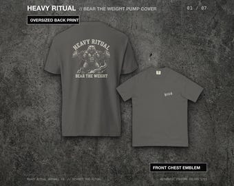 Bear The Weight Grizzly Gym Shirt, Powerlifting Heavyweight Squat Tee, Vintage Washed Bodybuilding Shirt, Heavy Ritual Oversized Pump Cover