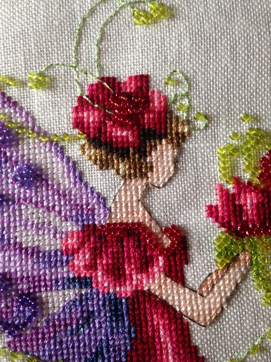 Beautiful completed Nora Corbett Geranium cross stitch Etsy
